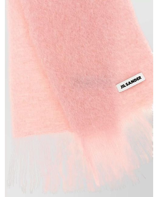 Jil Sander Pink Mohair Wool Scarf