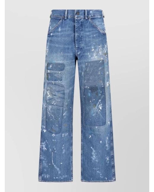 Polo Ralph Lauren Blue Denim Straight Jeans Wide Leg Belt Loops for men