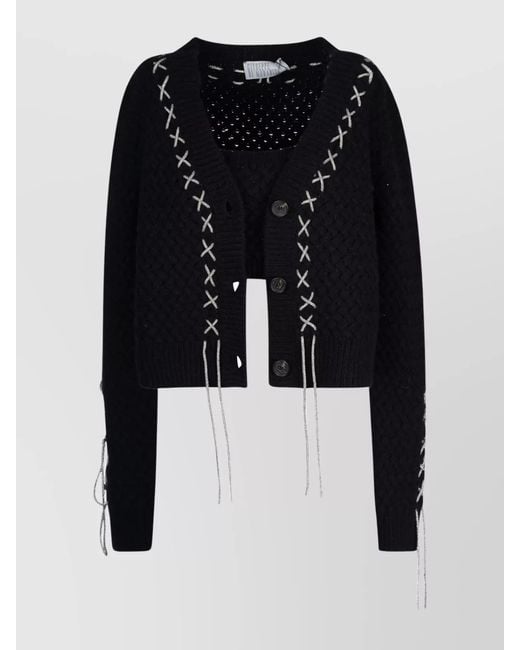 GIUSEPPE DI MORABITO Black Wool Knitted Top