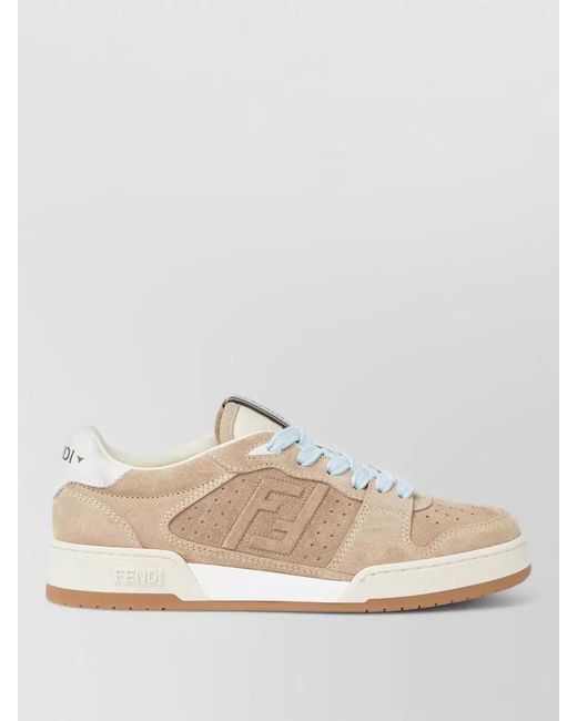 Fendi Natural Match Lace Up Sneakers Suede Upper