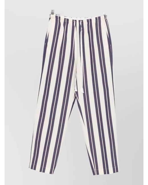 Forte_forte White Striped Straight Trousers