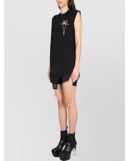 Rick Owens Black Cotton Sleeveless Tank Top