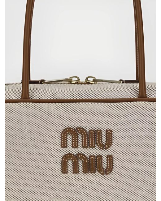 Miu Miu Natural Beau Cotton Shoulder Bag