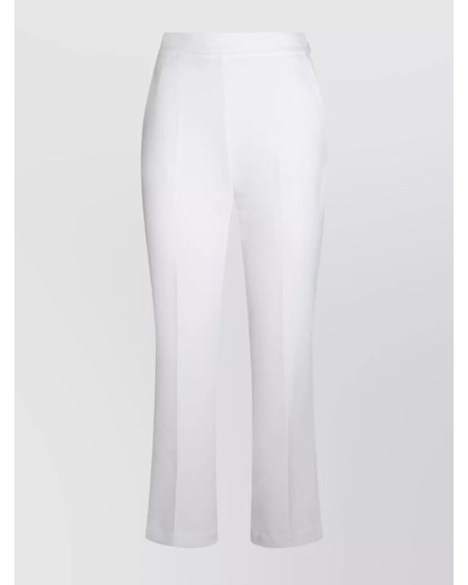 Elisabetta Franchi White Trousers Featuring Back Pockets And High Waist