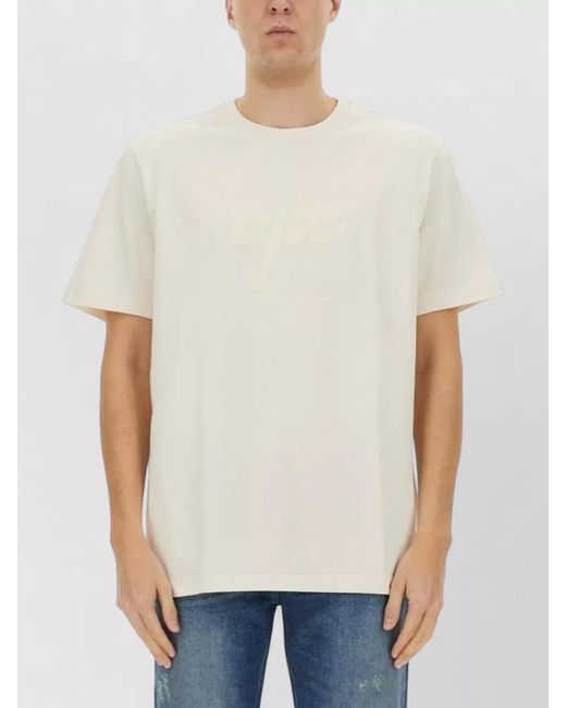 A.P.C. White Lenny Crew Neck Regular Fit T Shirt