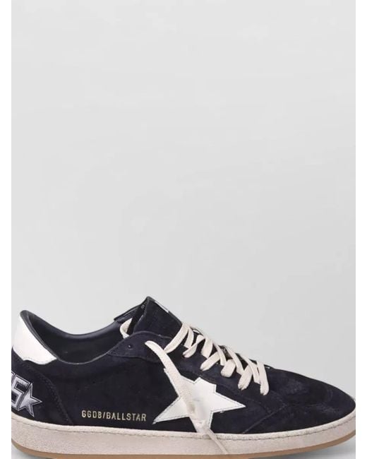 Golden Goose Deluxe Brand Blue Ballstar Suede Lace Up Shoes Star Detail for men