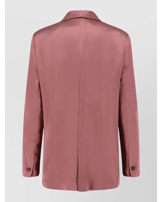 Alysi Pink Satin Blazer Single Breasted Loose Fit