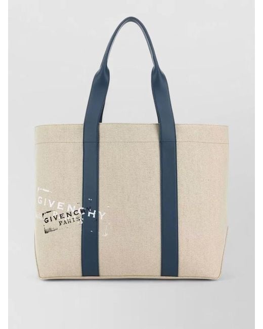 Givenchy Blue Canvas Shopping Shoulder Bag Dual Handles for men