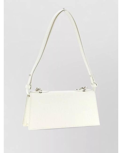 McQueen White Jewelled Mini Shoulder Bag Chain Handle