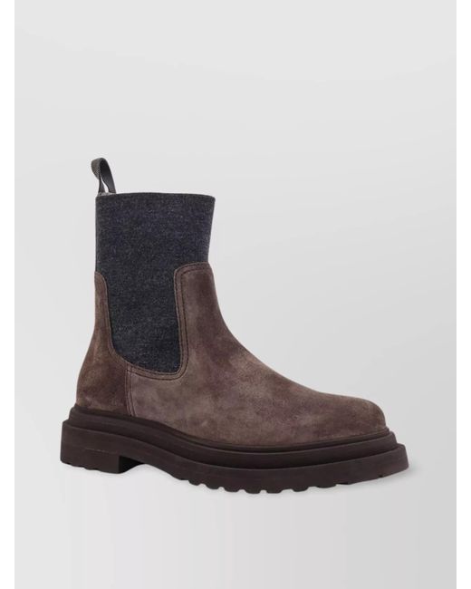 Brunello Cucinelli Multicolor Suede Chelsea Boots