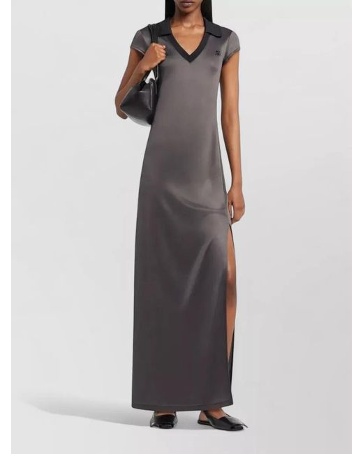 Courreges Gray Cotton Polo Maxi Dress