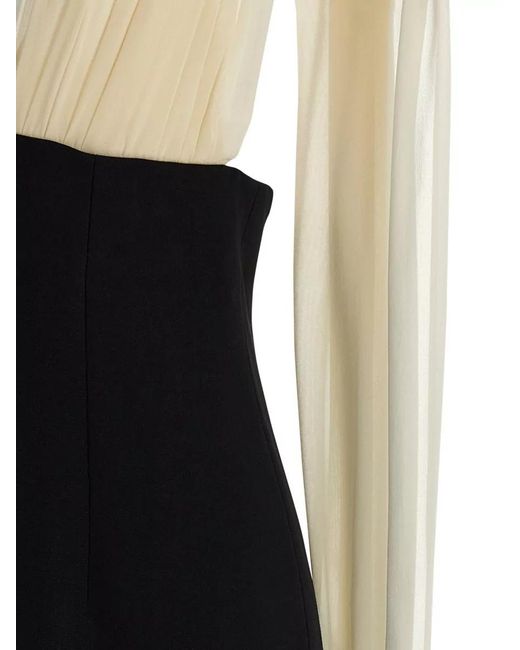 ARMARIUM Black Mara Dress Sheer Pleated Sleeveless Slit