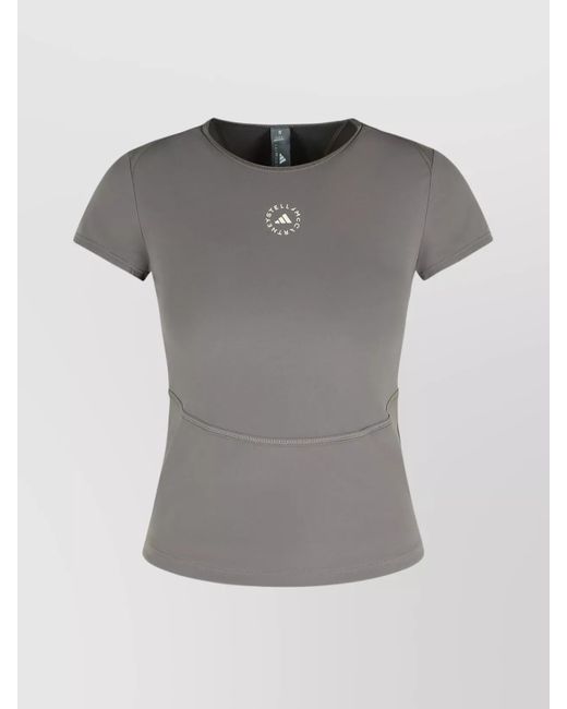 Adidas By Stella McCartney Gray 'Tpr' Crew Neck Polyamide Blend T-Shirt