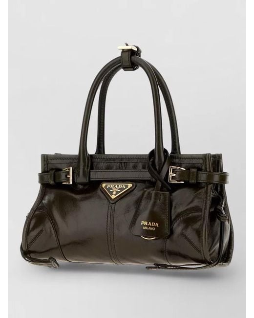 Prada Black Bonnie Mini Leather Clutch Bag