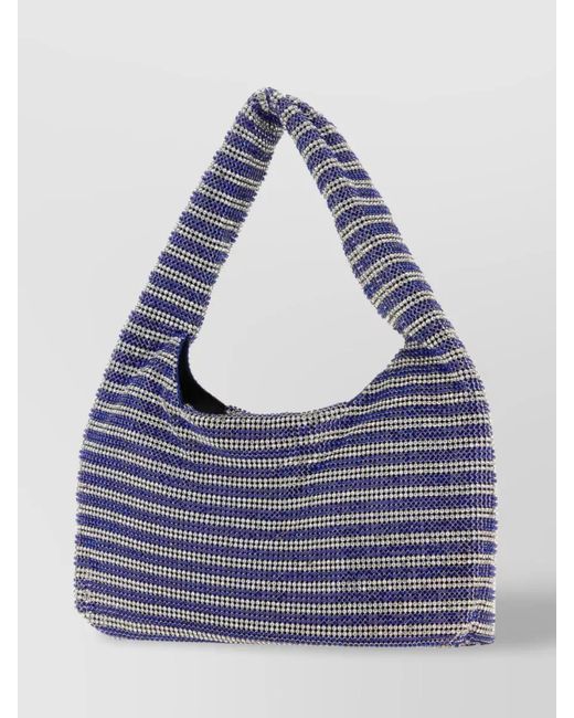 Kara Blue Crystal Mesh Mini Rhinestone Shoulder Bag