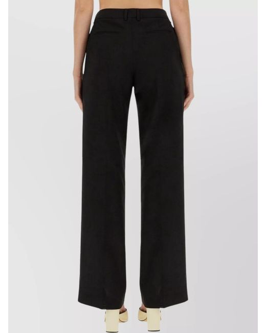 PT Torino Black Virgin Wool Wide-Leg Trousers