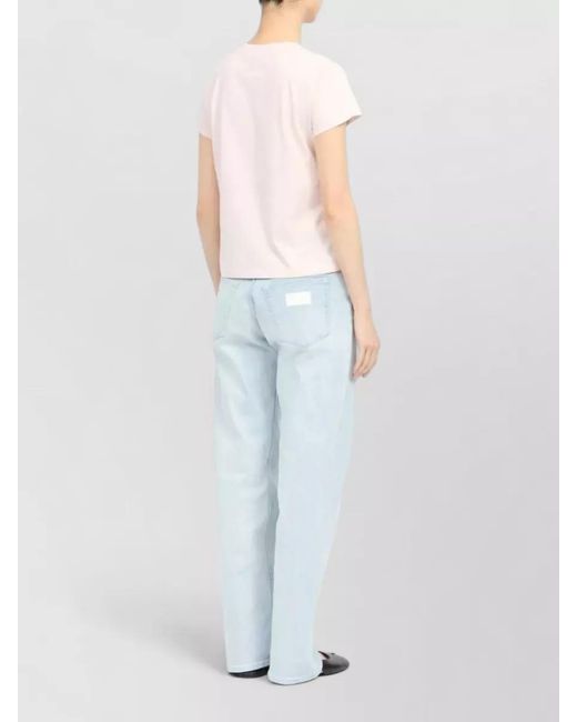 MM6 by Maison Margiela Natural Cotton Logo Appliqué Short-Sleeve Crew-Neck T-Shirt