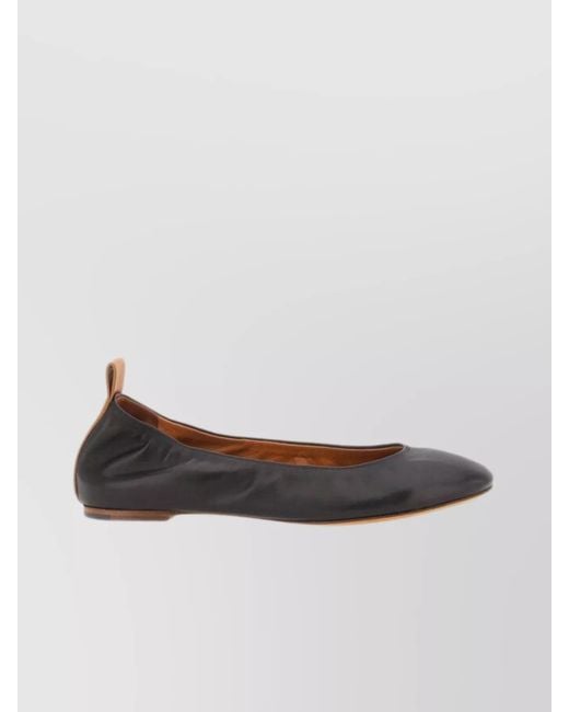 Lanvin White Leather Ballerina Flats