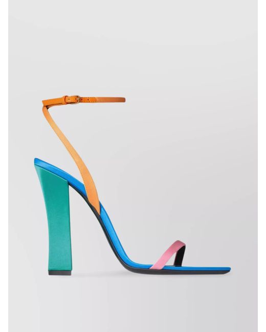 Saint Laurent Blue Dominique Square Toe Sandals