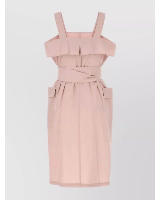 Weekend by Maxmara Pink Cotton Knee-Length Dress