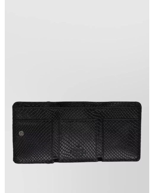 Vivienne Westwood Black Compact Cardholder Purse Textured Finish