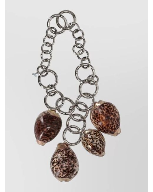 Niccolò Pasqualetti White Shell Charms Chunky Chain Bracelet Design