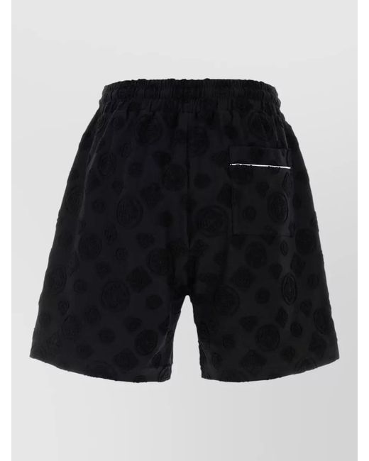 Casablanca Black Cotton Blend Bermuda Shorts Elastic Waistband for men