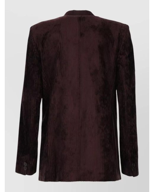 Alysi Black Ribbed Single Breasted Jacket Long Sleeves