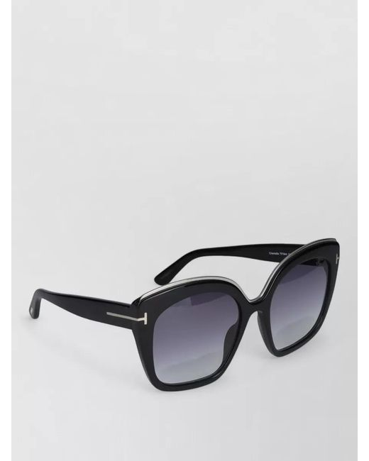 Tom Ford Black Sunglasses Cat Eye Oversized Gradient Lenses