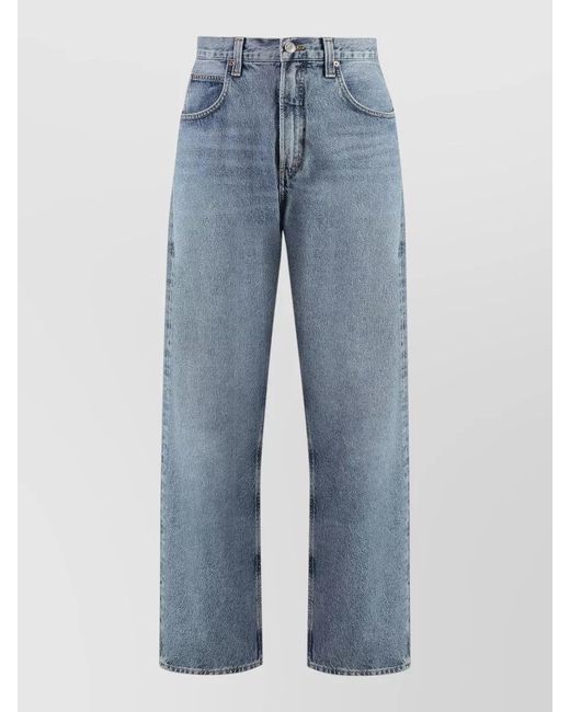Agolde Blue Baggy Jeans Belt Loops Straight Leg Cut for men