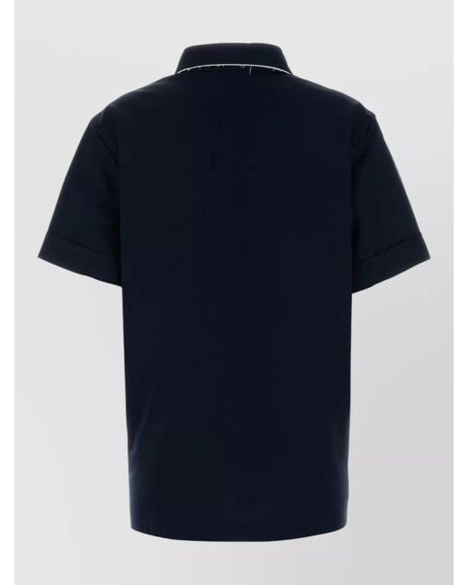 Prada Blue Cotton Polo Shirt