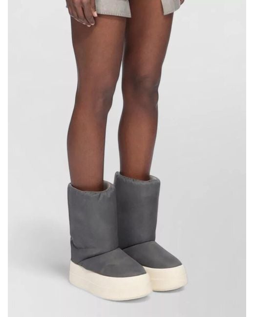 Rick Owens Gray Lana Mid Rise Raw Hem Denim Shorts
