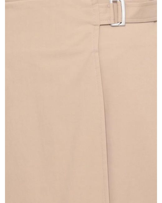 Peserico Natural Cotton Midi Skirt Belted Pleated