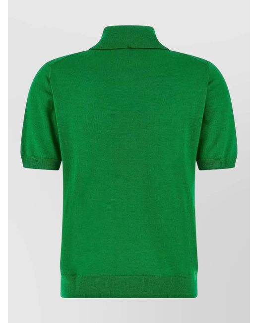 P.A.R.O.S.H. Green Linfa26 Knit Polo Shirt Chest Pockets