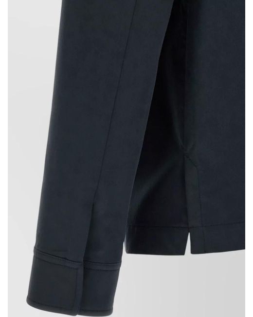 Tom Ford Blue Twill Overshirt Buttoned Cuffs Flap Pockets for men