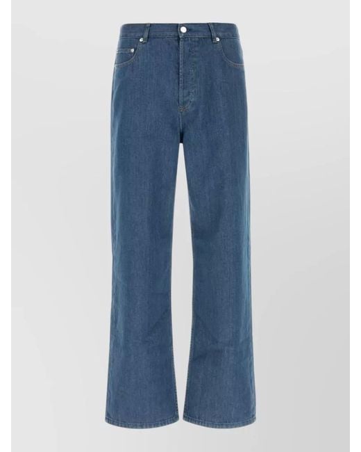 A.P.C. Blue Aaron Wide Leg Denim Jeans Five Pocket for men