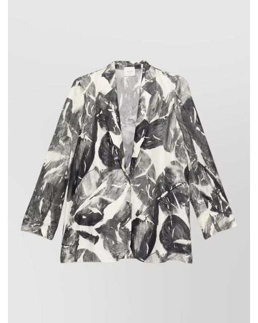 Alysi Gray Single Breasted Jacket All Over Print