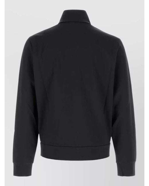 Moncler Blue Stretch Nylon Blend Sweatshirt High Collar for men