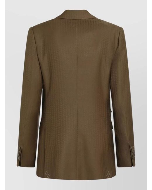 Burberry Green Single Breasted Jacket Notch Lapel Design