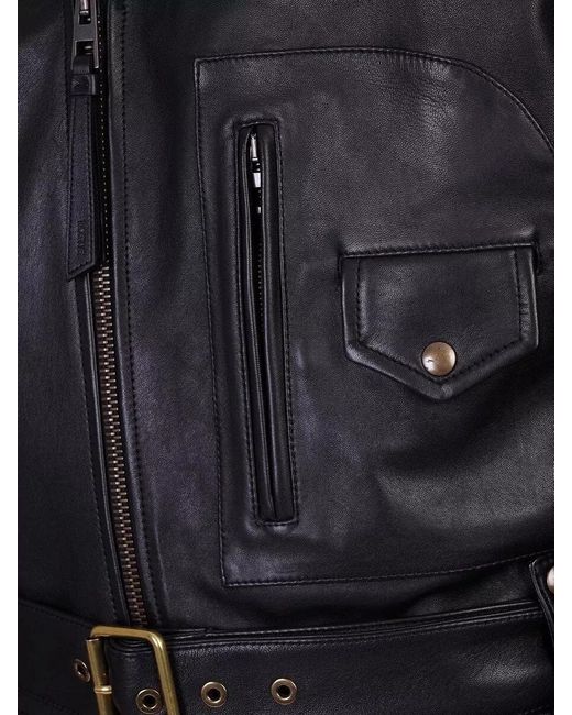 Loewe Black Leather Coat for men