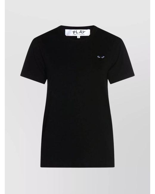 COMME DES GARÇONS PLAY Black Casual Top With Short Sleeves And Crew Neck