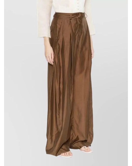 Thelatest Brown Billie High Waist Wide Leg Trousers