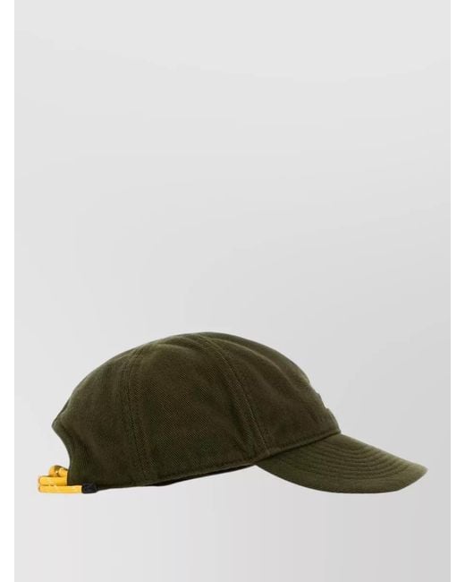 Miu Miu Green Cotton Baseball Cap Curved Brim Design