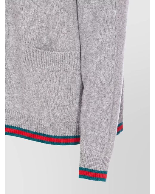 Gucci Gray Cashmere Wool Oversized Cardigan