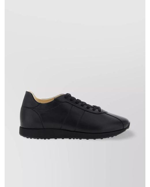 The Row Black Round Toe Rubber Sole Smooth Finish Sneakers for men