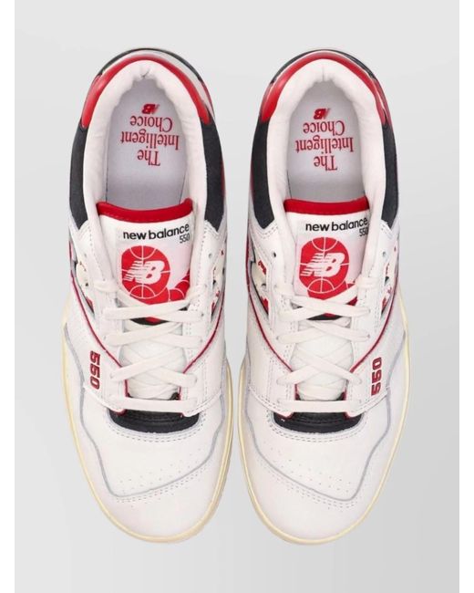 New Balance Pink Leather Panelled Low-Top Sneakers for men