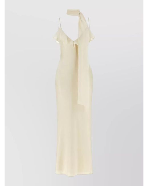 ROTATE BIRGER CHRISTENSEN White V-Neck Slip Maxi Dress