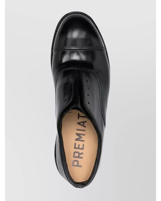 Premiata Black Leather Lace-Up Oxford Shoes for men