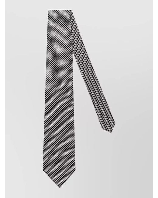 Tom Ford Gray Slim Silk Tie Micro Pattern Texture for men