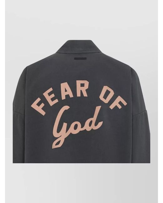 Fear Of God Gray Collared Windbreaker Jacket Elasticated Hem for men